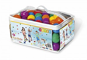 סט של 100 כדורי פלסטיק צבעוניים INTEX סדרת FUN BALLZ מקט 49602 סט של 100 כדורי פלסטיק צבעוניים INTEX סדרת FUN BALLZ מקט 49602