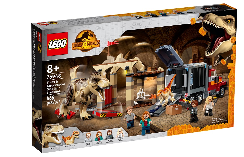 LEGO לגו 76948, T. rex & Atrociraptor Dinosaur Breakout הבריחה של טי ...
