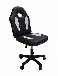 כיסא תלמיד ארגונומי איכותי דמוי עור, כולל מנגנון הגבהה/הנמכה, בגוון שחור בשילוב לבן כיסא תלמיד ארגונומי איכותי דמוי עור, כולל מנגנון הגבהה/הנמכה, בגוון שחור בשילוב לבן