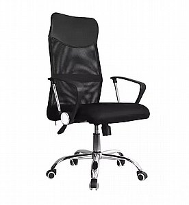 כיסא מנהלים ארגונומי ואלגנטי בגוון שחור, כולל משענת ראש מרופדת ומנגנון הגבהה/הנמכה כיסא מנהלים ארגונומי ואלגנטי בגוון שחור, כולל משענת ראש מרופדת ומנגנון הגבהה/הנמכה